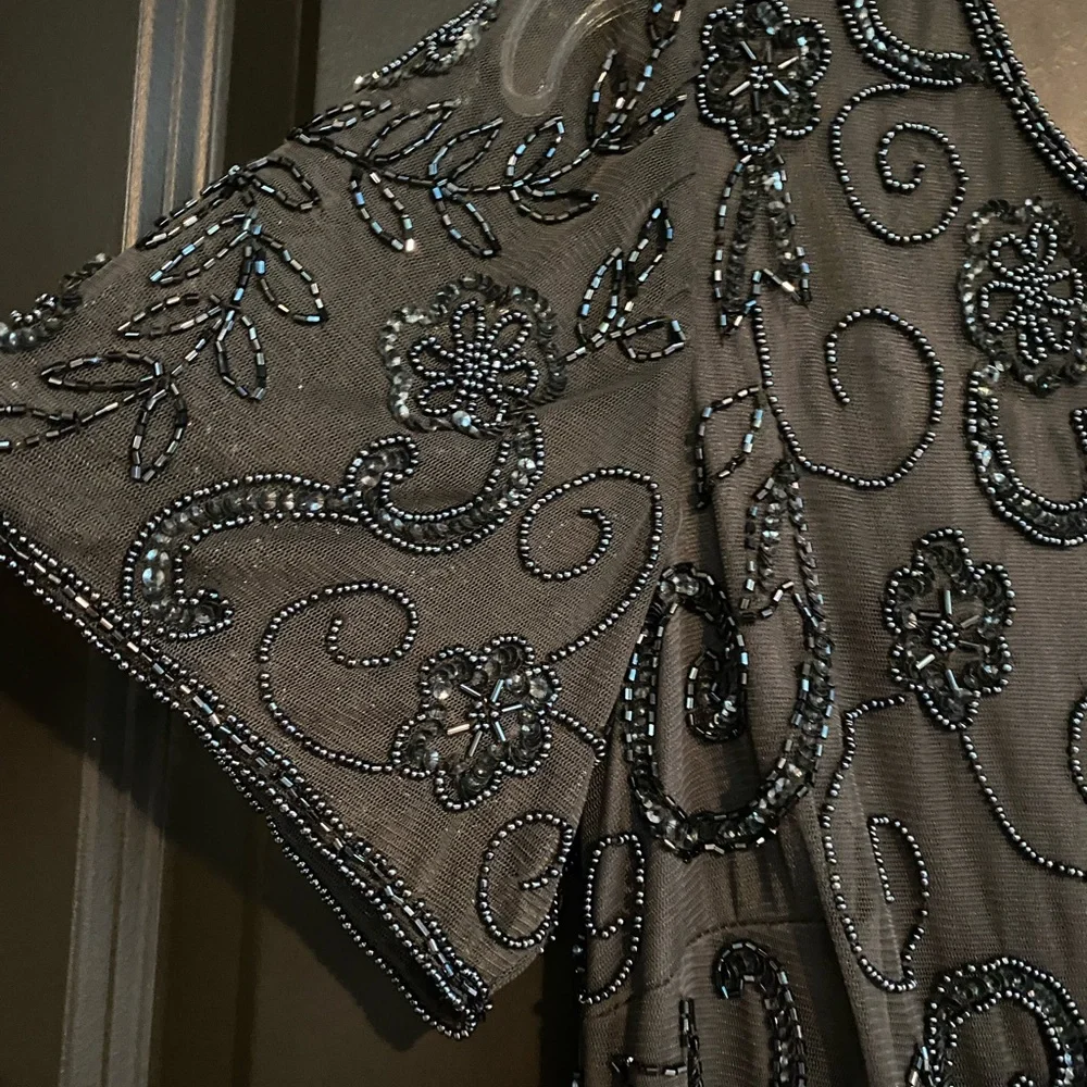 Heavily beaded gown. Brand is BHLDN. - Picture 5 of 7